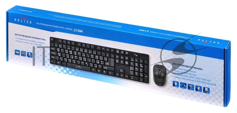 Клавиатура + мышь беспроводная Oklick 210M черный USB