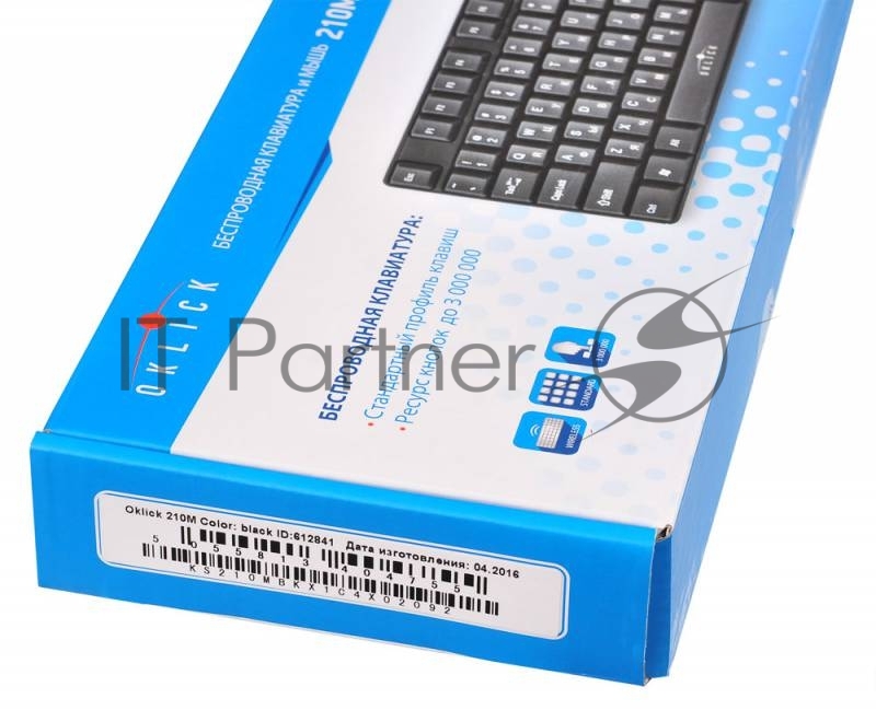 Клавиатура + мышь беспроводная Oklick 210M черный USB