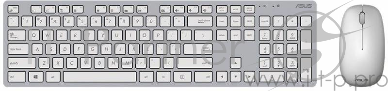 Клавиатура + мышь Asus W5000 клав:белый/белый мышь:белый USB беспроводная Multimedia