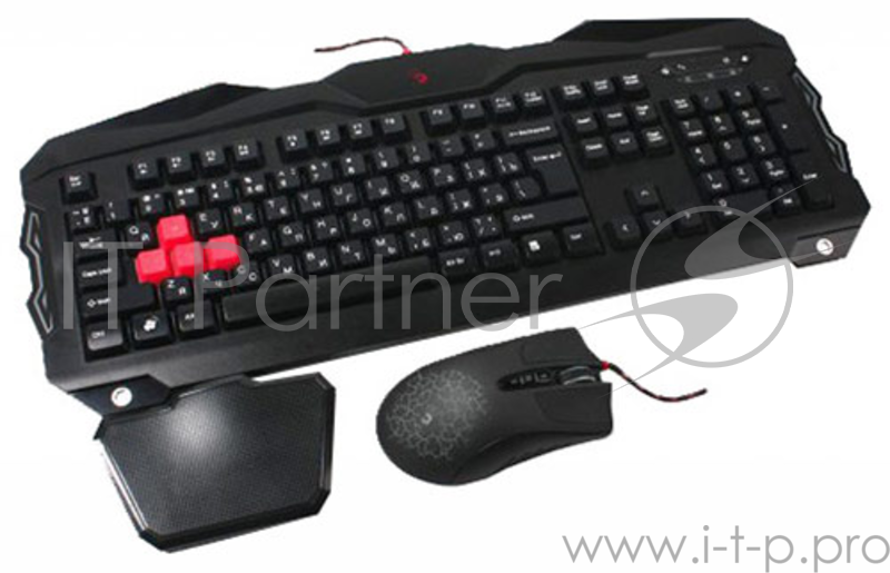 Клавиатура + мышь A4 Bloody Q2100/B2100 клав:черный мышь:черный USB LED