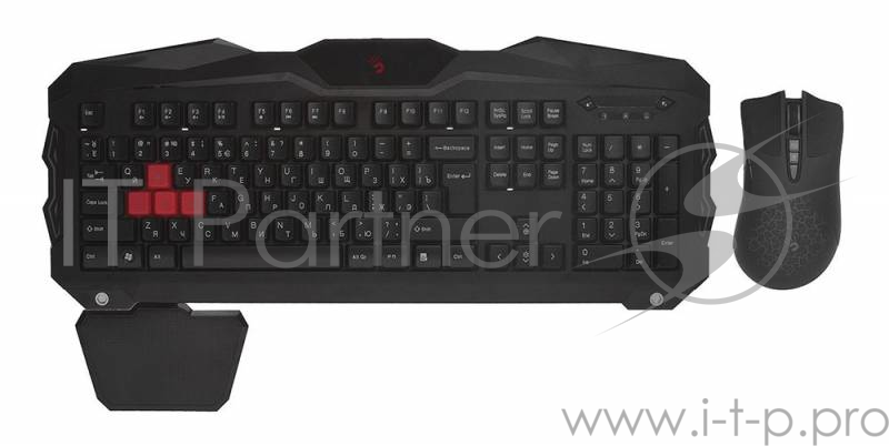 Клавиатура + мышь A4 Bloody Q2100/B2100 клав:черный мышь:черный USB LED