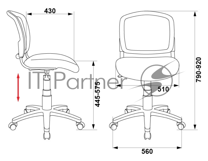 Кресло Бюрократ CH-296/DG/15-48 спинка сетка темно-серый сиденье серый 15-48