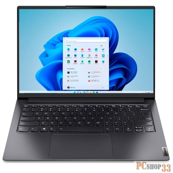 Ноутбук/ Lenovo Yoga Slim 7 Pro 14ACH5 14(2240x1400 IPS)/AMD Ryzen 7 5800H(3.2Ghz)/16384Mb/1024SSDG Radeon/Cam/BT/WiFi/61WHr/war 1y/1.32kg/grey/Win11Home + 95W, RU kbd