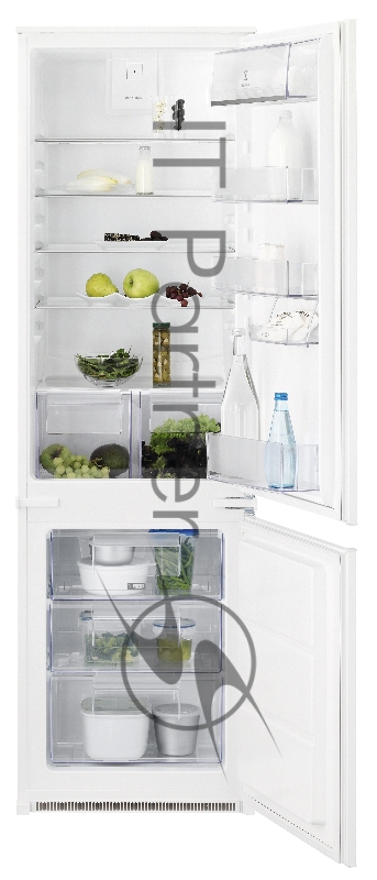 Встраиваемые холодильники ELECTROLUX/ Холодильник комби встраиваемый, сенсорное управление, LED индикация, В=177см, Ш=54см, динамическая система охлаждения в холодильной камере, Low Frost - в морозильной камере, крепление дверцы на направляющих, клас