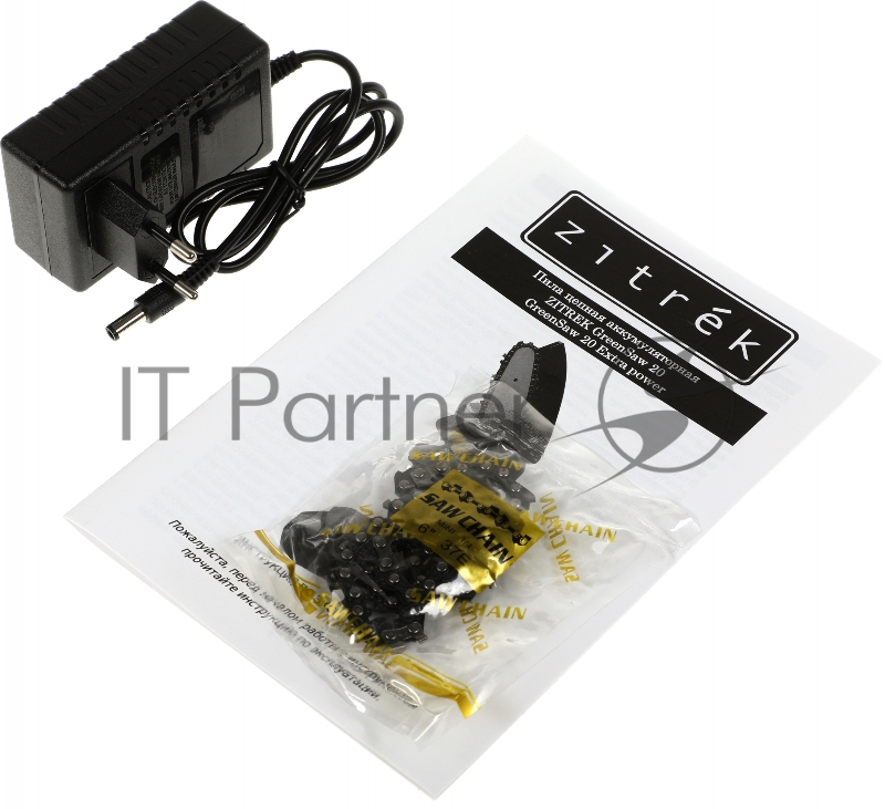 Пила цепная аккумуляторная ZITREK GreenSaw 20 Extra power { 20В, 3Ач Li-ion аккум. 1шт, 1,5Ач Li-ion аккум. 1шт, ЗУ }