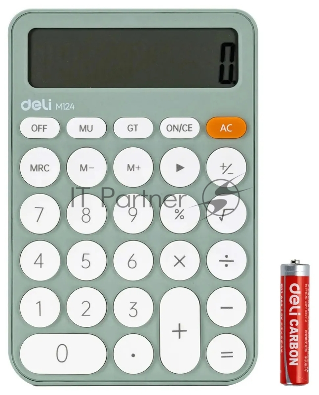 Калькулятор настольный Deli EM124GREEN зеленый 12-разр.