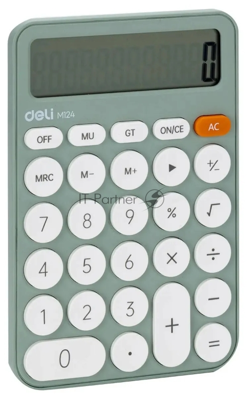 Калькулятор настольный Deli EM124GREEN зеленый 12-разр.
