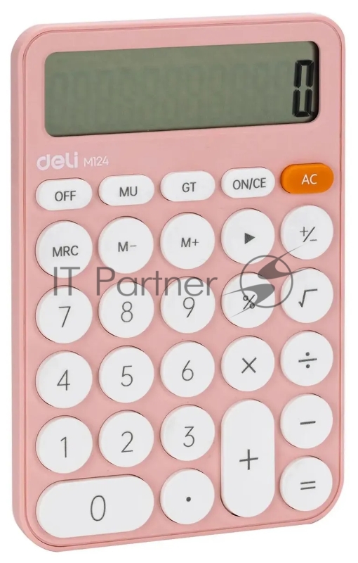Калькулятор настольный Deli EM124PINK розовый 12-разр.