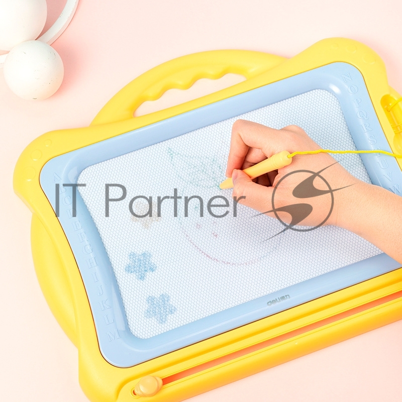 Доска магнитно-маркерная Deli 50303YELLOW магнитно-маркерная лак желтый 41.6х33.5см пластик рама