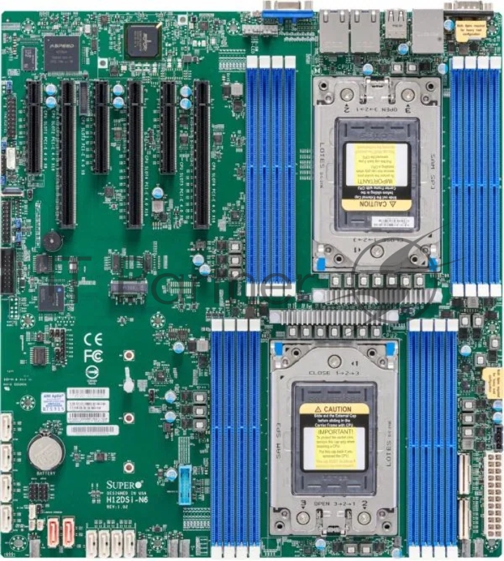Материнская плата SuperMicro MBD-H12DSI-N6-B Dual AMD EPYC™ 7003/7002 Series Processors, 4TB Registered ECC DDR4 3200MHz SDRAM in 16 DIMMs, 10 SATA3, 2 SATADOM, 4 NVMe