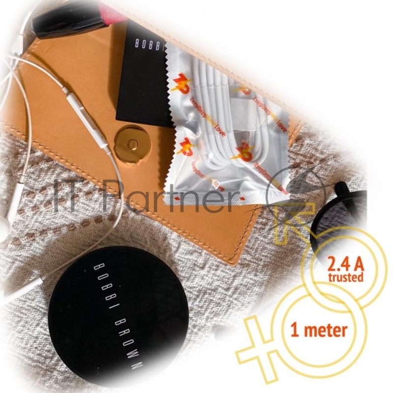 Кабель Type-c ZeepDeep OneLove 2.4A FastCharging, 1m, white