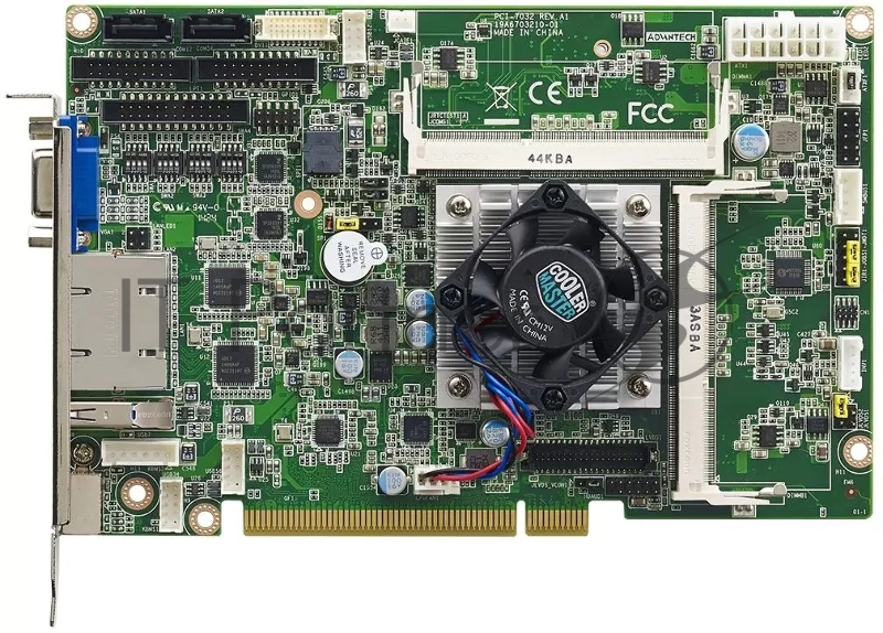Материнская плата с процессором Advantech PCI-7032G2-00A2E, CPU Intel Celeron J1900, 2xDDR3L SO-DIMM, VGA/LVDS/DVI, 4xPCI 32bit/33MHz, 2xSATA/mSATA, 2xGbE LAN, 4xCOM, 7xUSB Advantech