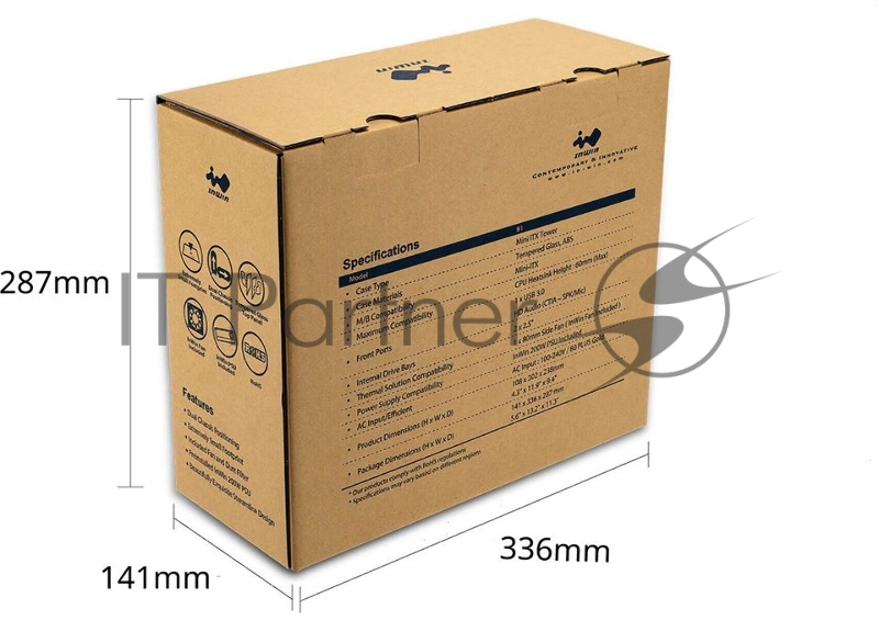 Корпус Inwin CF15 (B1) IP-AD200C7-2 черный 200W miniITX 1xUSB3.1 audio bott PSU