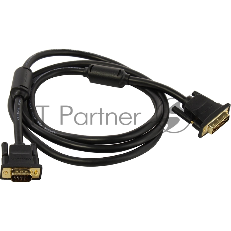 Кабель Vention DVI-I Dual link 24+5M/VGA 15M с ферритовым фильтром - 1.5м.