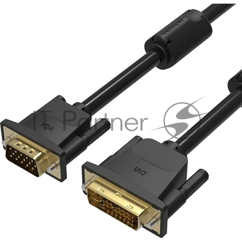 Кабель Vention DVI-I Dual link 24+5M/VGA 15M с ферритовым фильтром - 3м.