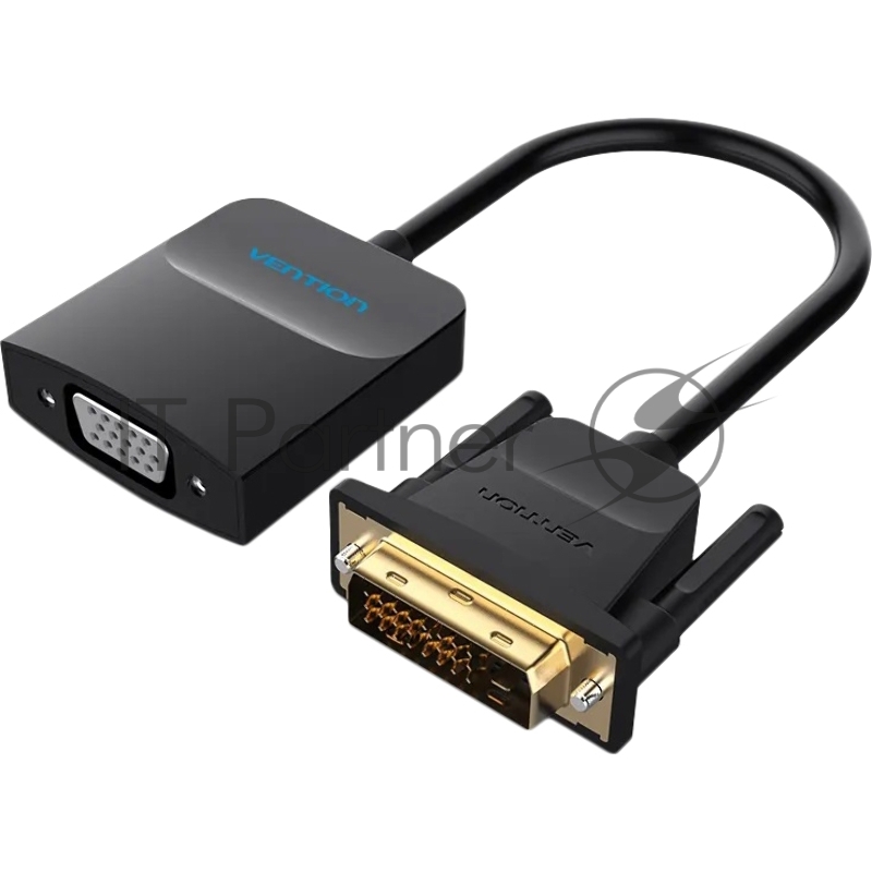 Мультимедиа конвертер активный Vention DVI-D 25М > VGA - 0.15 м. Чёрный