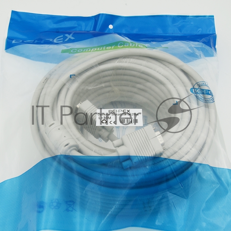 Кабель VGA DB15 (m)/DB15 (m) 30м феррит.кольца (CABLE30)