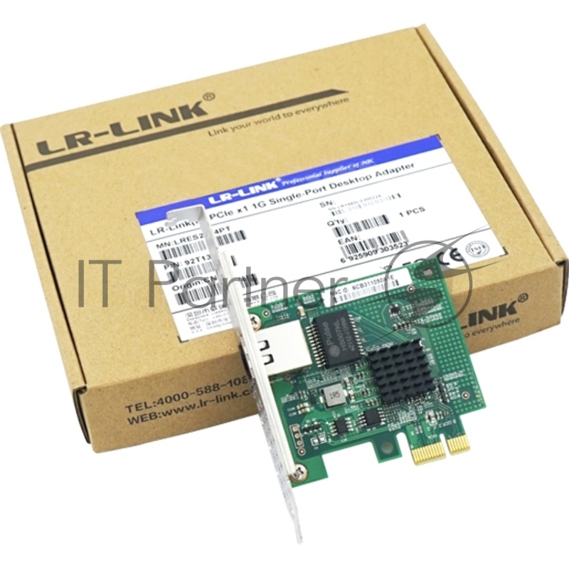 Сетевой адаптер LR-LINK LRES2034PT PCIe x1 1*RJ45 NIC Card (303523)