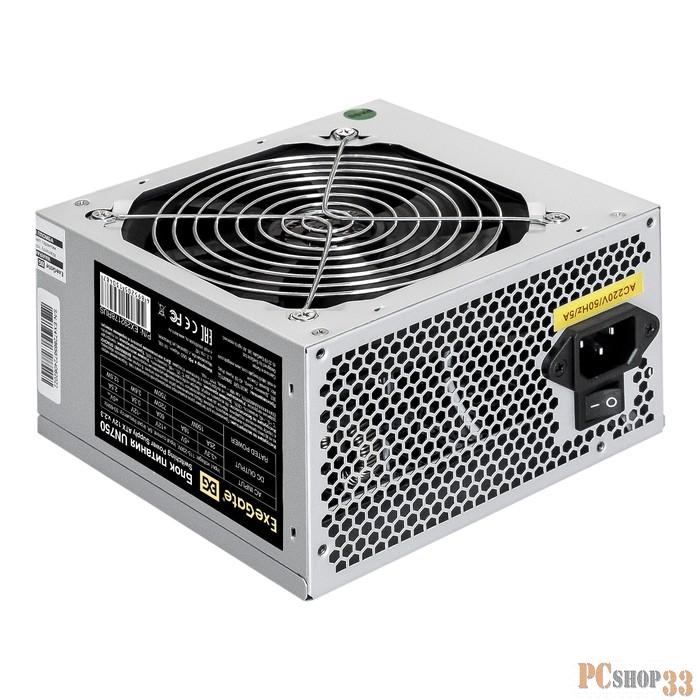 Блок питания 750W ExeGate UN750 (ATX, PC, 12cm fan, 24pin, 4+4pin, 2xPCI-E, 5xSATA, 3xIDE, кабель 220V в комплекте)