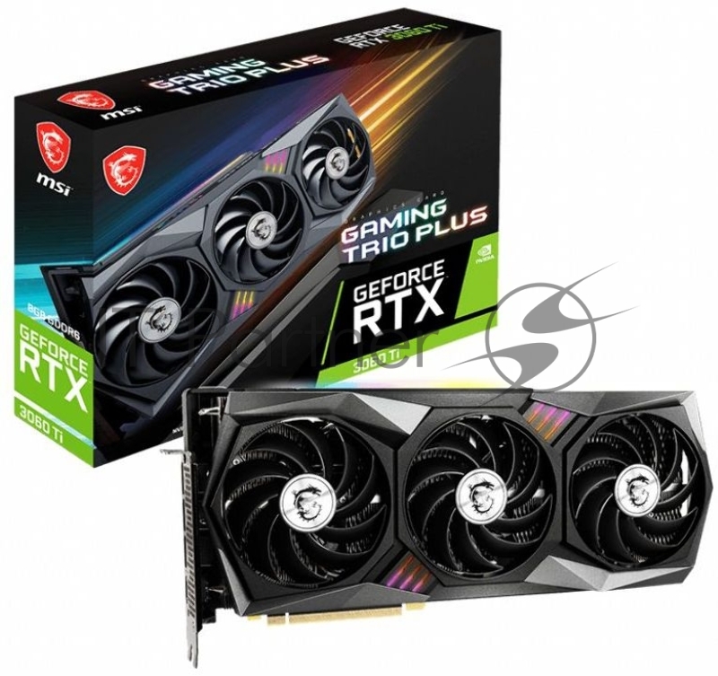 Видеокарта MSI PCI-E 4.0 RTX 3060 Ti GAMING TRIO PLUS 8G LHR NVIDIA GeForce RTX 3060Ti 8192Mb 256 GDDR6 1755/14000 HDMIx1 DPx3 HDCP Ret