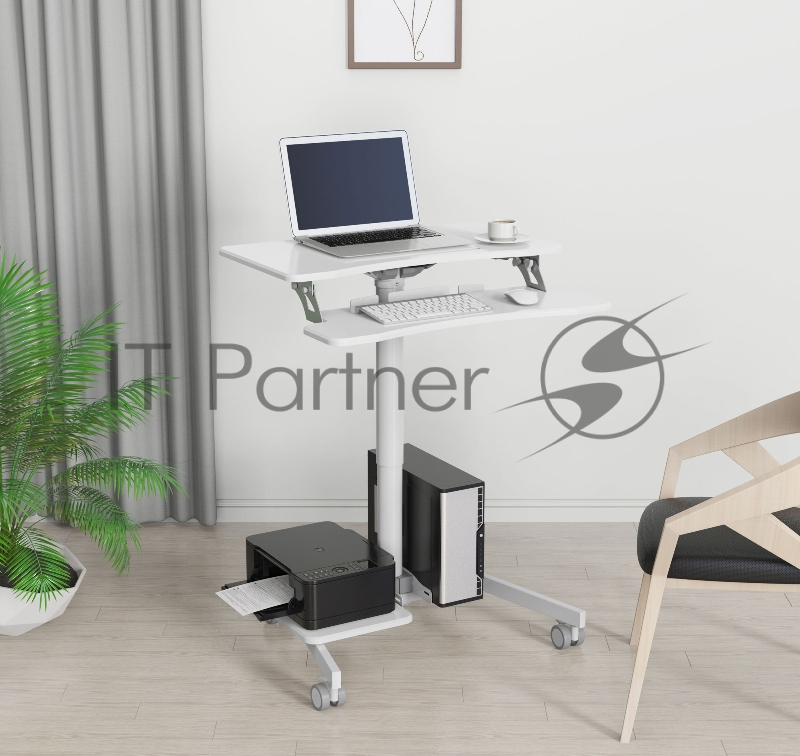 Стол для ноутбука Cactus VM-FDS108 столешница МДФ белый 71x39.2x110см (CS-FDS108WWT)