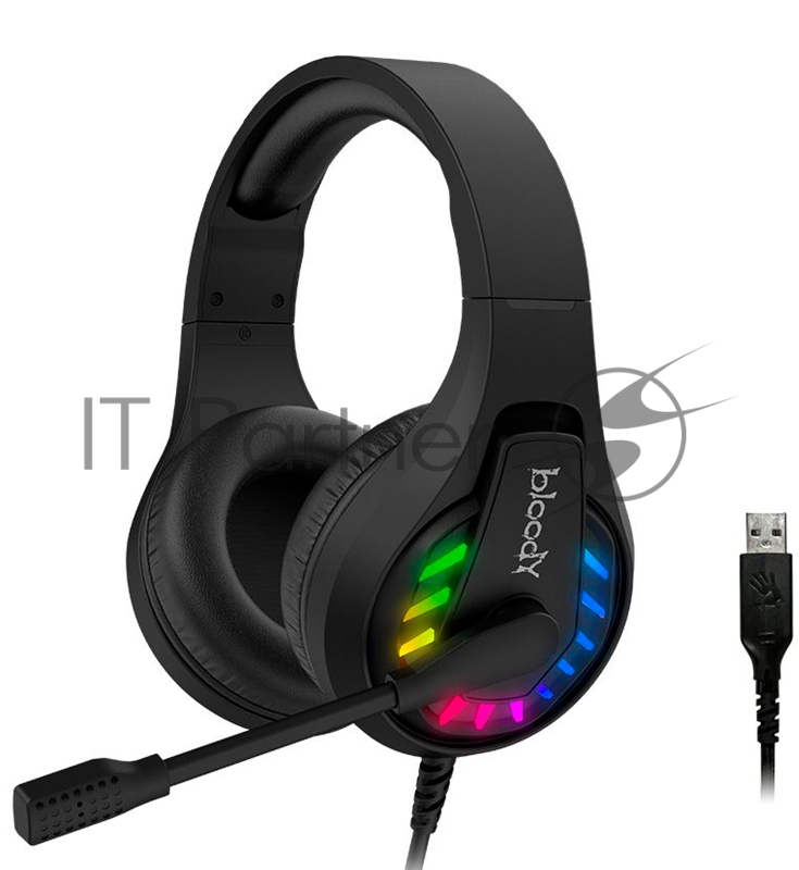 Наушники с микрофоном A4Tech Bloody G230 черный 2м накладные USB оголовье (G230)