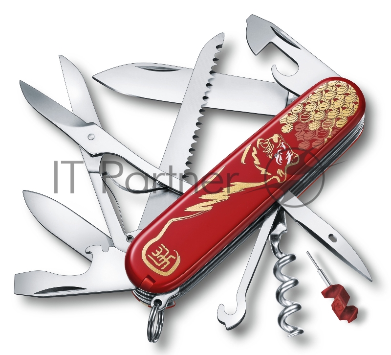 Нож перочинный Victorinox Huntsman Year of the Tiger (1.3714.E11) 91мм 16функц. красный/золотистый подар.коробка