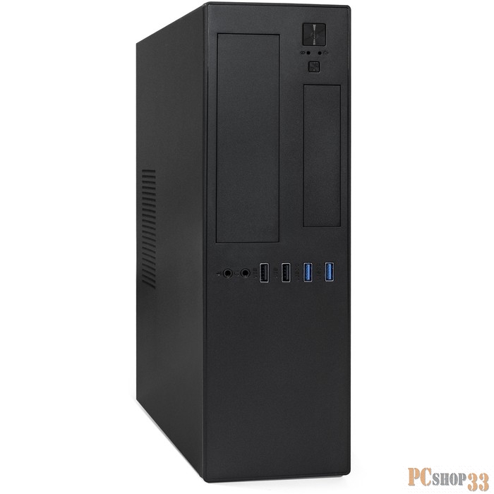 Корпус Desktop ExeGate MI-641-TPS300 (mini-ITX/mATX, БП TPS300 с вент. 8см, 2*USB+2*USB3.0, HD аудио, черный)