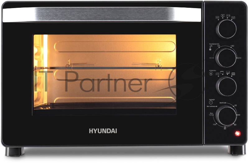 Мини-печь Hyundai MIO-HY081 38л. 2000Вт серебристый/черный