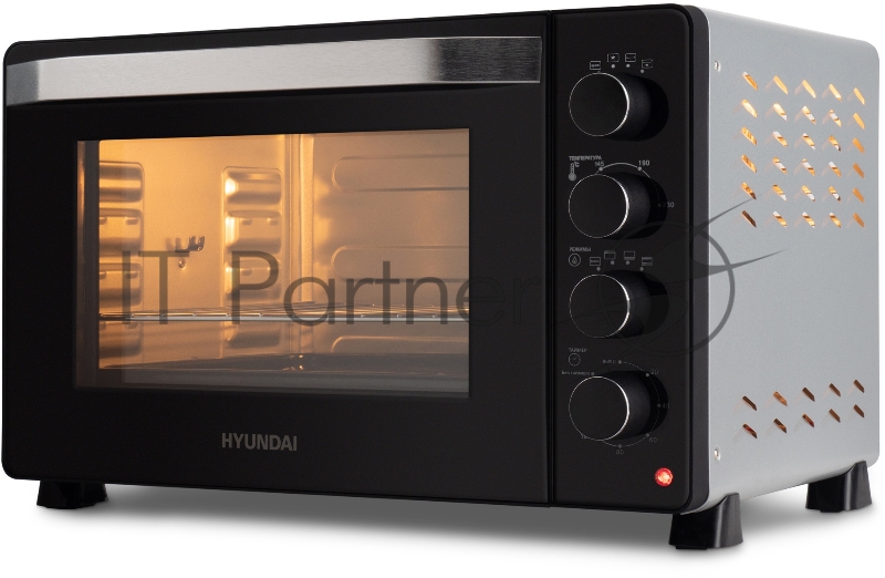 Мини-печь Hyundai MIO-HY081 38л. 2000Вт серебристый/черный