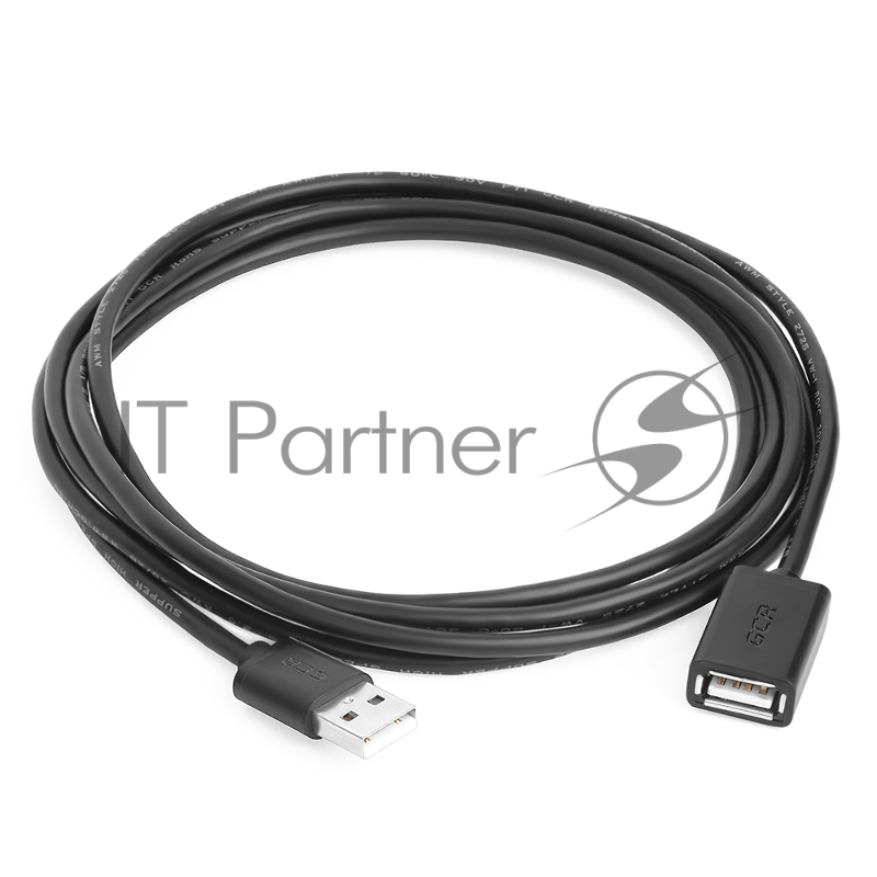 Удлинитель Greenconnect 1.5m USB 2.0, AM/AF, черный, 28/28 AWG, экран, армированный, морозостойкий, GCR-UEC6M-BB2S-1.5m