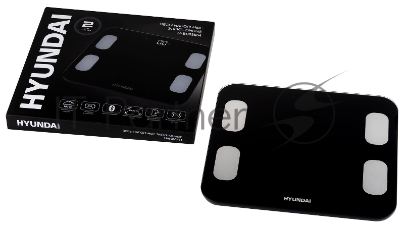 Весы напольные электронные Hyundai H-BS03554 макс.180кг черный