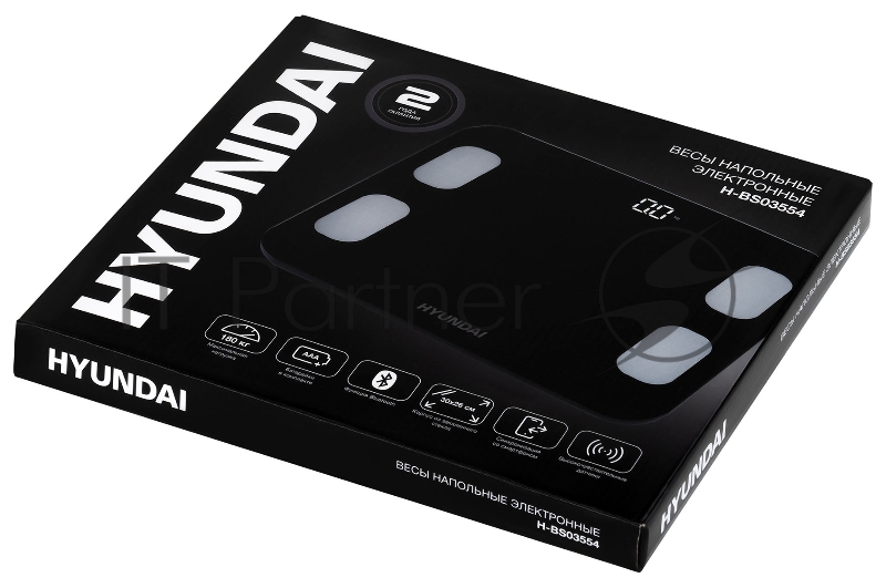 Весы напольные электронные Hyundai H-BS03554 макс.180кг черный