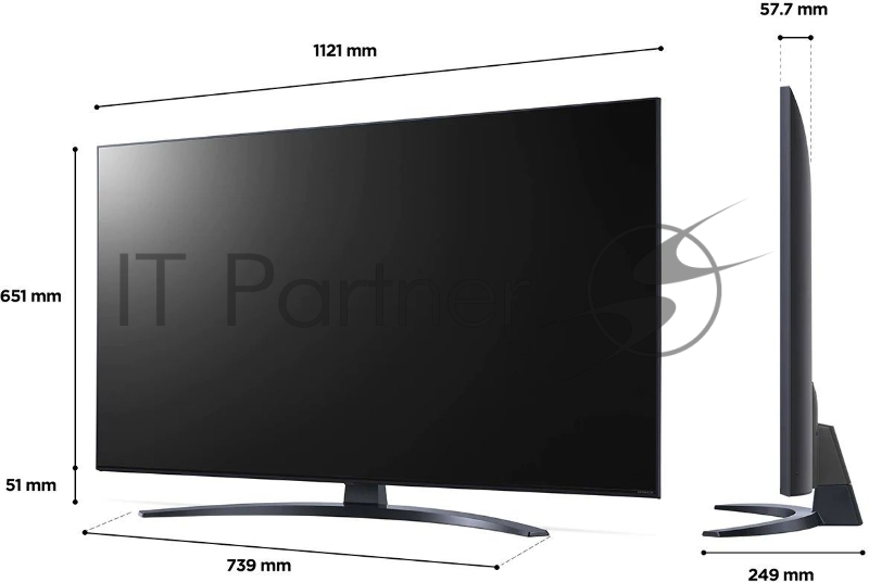 Телевизор LED LG 50 50NANO766QA.ARUB NanoCell синяя сажа Ultra HD 60Hz DVB-T DVB-T2 DVB-C DVB-S DVB-S2 USB WiFi Smart TV (RUS)