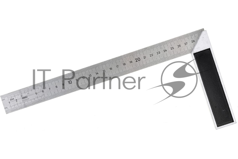 Угловая линейка стальная Deli DL302300 300мм Нержавеющая сталь + алюминиевое основание