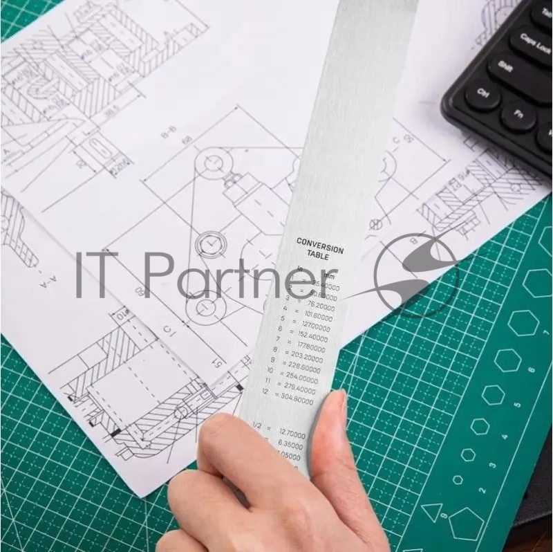 Линейка стальная Deli DL8100Y 1000мм Нержавеющая сталь