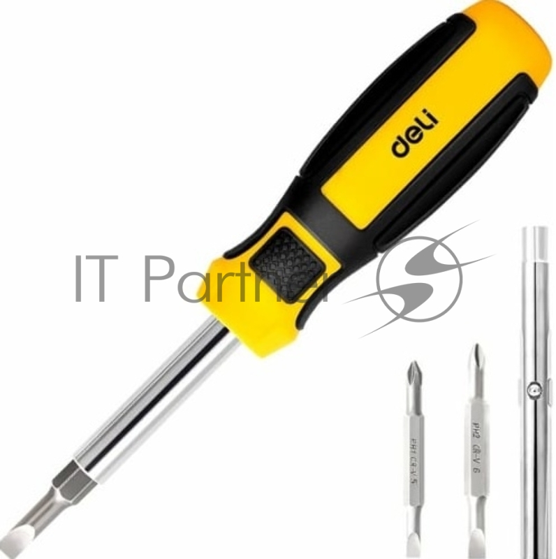 Многофункциональная отвертка 6-в-1 Deli DL260206 В комплекте биты SL5, SL6, PH1, PH2