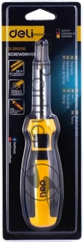 Многофункциональная отвертка 6-в-1 Deli DL260206 В комплекте биты SL5, SL6, PH1, PH2