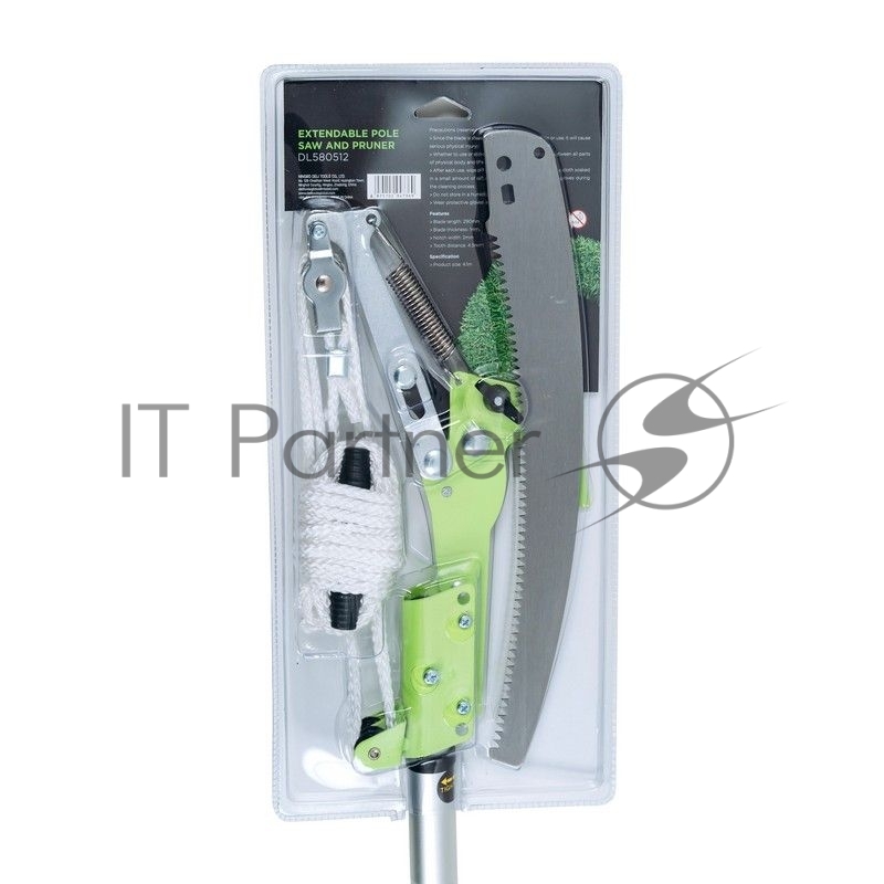 Выдвижная шестопильная пила и секатор Deli DL580512 , 4 шкива, сталь SK5, длина лезвия 290 мм, телескопическая рукоятка