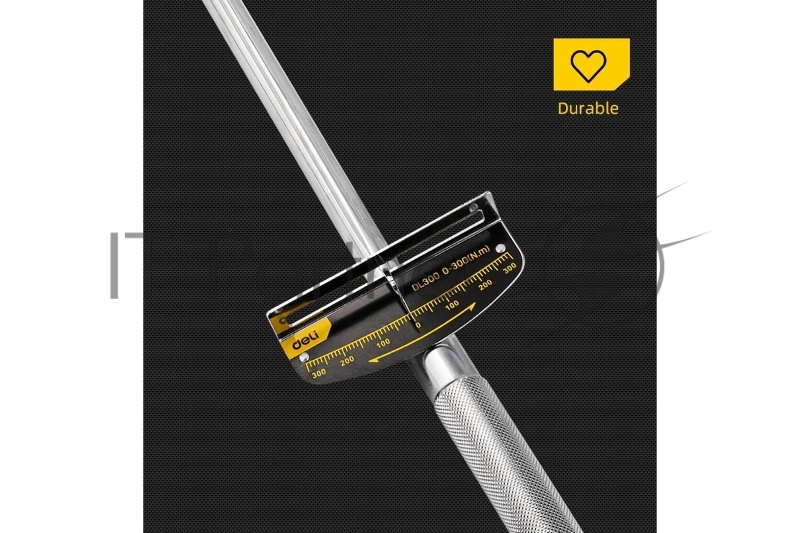 Динамометрический ключ Deli DL300 0-300Нм, 1/2, длина 480мм, головка Cr-V, противоскользящая рукоятка