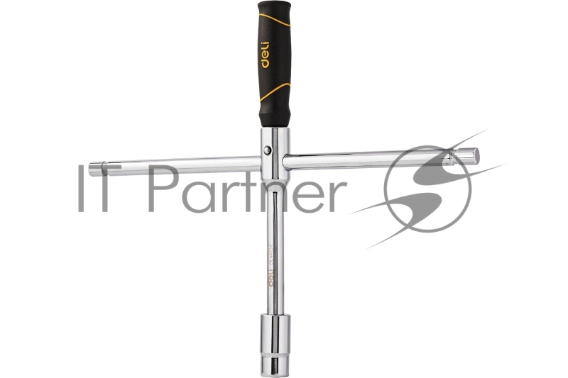 Крестообразный балонный гаечный ключ Deli DL4416K 1/2 17/19мм + 21/23мм Материал Cr-V, противоскользящая ручка, сумка на молнии