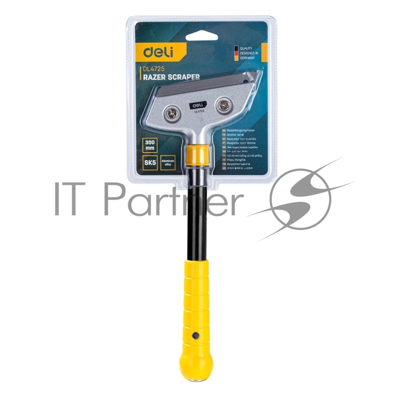 Скребок Deli DL4725 300мм Сталь SK5, Лезвие: глубина 18мм, толщина 0,5мм