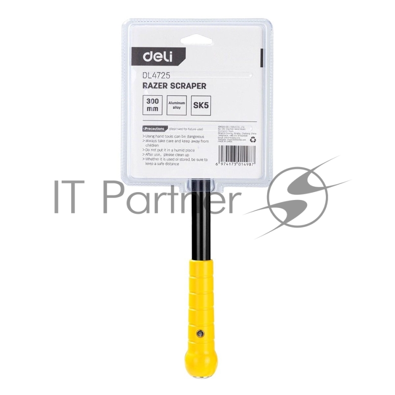 Скребок Deli DL4725 300мм Сталь SK5, Лезвие: глубина 18мм, толщина 0,5мм