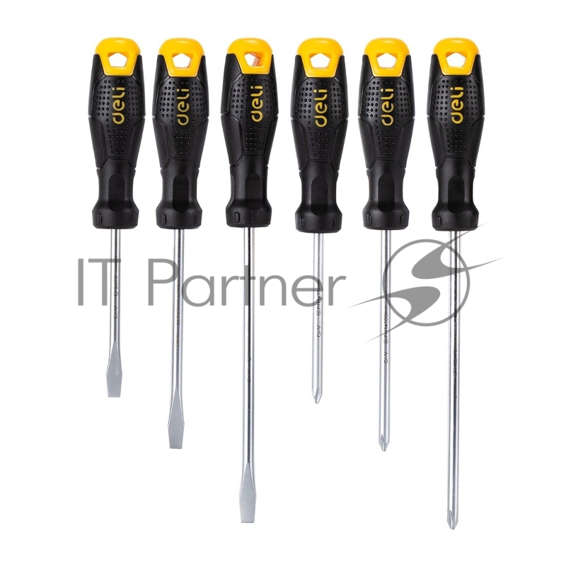 Набор отверток Deli DL620006 6шт SL5x75 + SL5x100 + SL6x150 + PH1x75 + PH1x100 + PH2x150