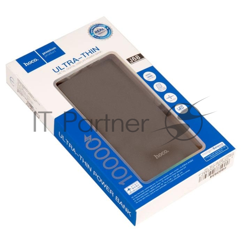 Внешний аккумулятор HOCO J68 Resourceful 5V, 2.0A, 10000mAh, серый