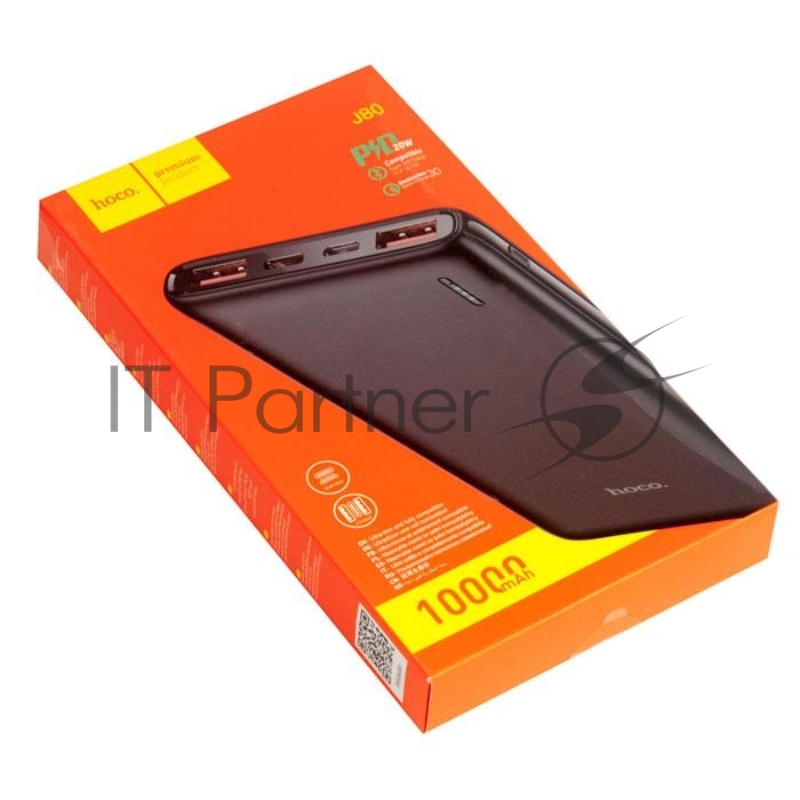 Внешний аккумулятор HOCO J80 Premium 22.5W, 5V, 3.0A, 10000mAh, черный