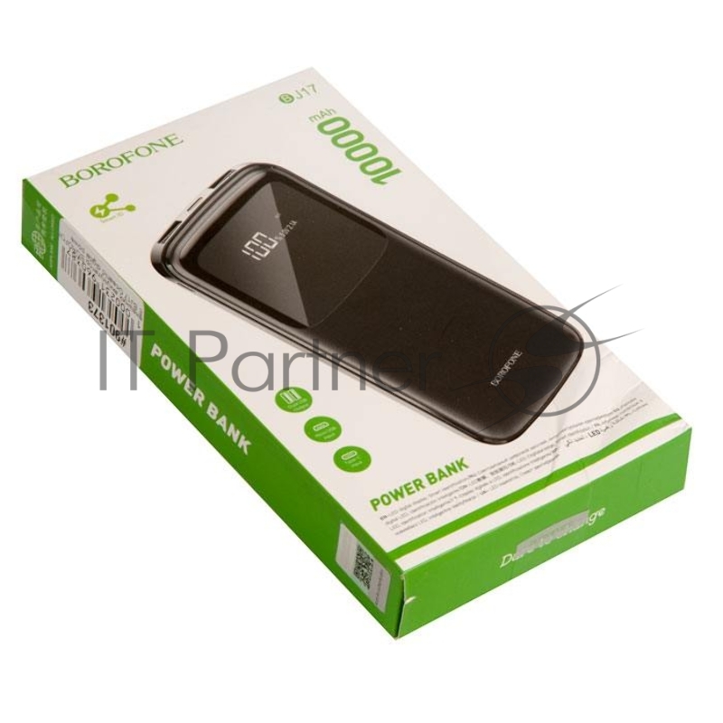 Внешний аккумулятор BOROFONE BJ17 Oceanic digital power bank, 2.1А (10000mAh), черный