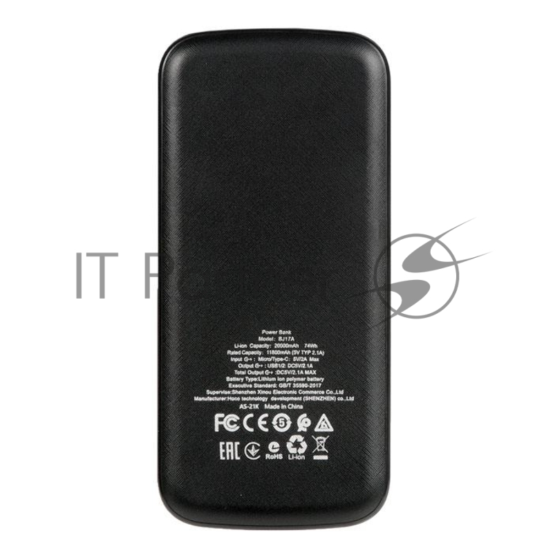 Внешний аккумулятор BOROFONE BJ17A Mike power bank, 2.1А (20000mAh), черный