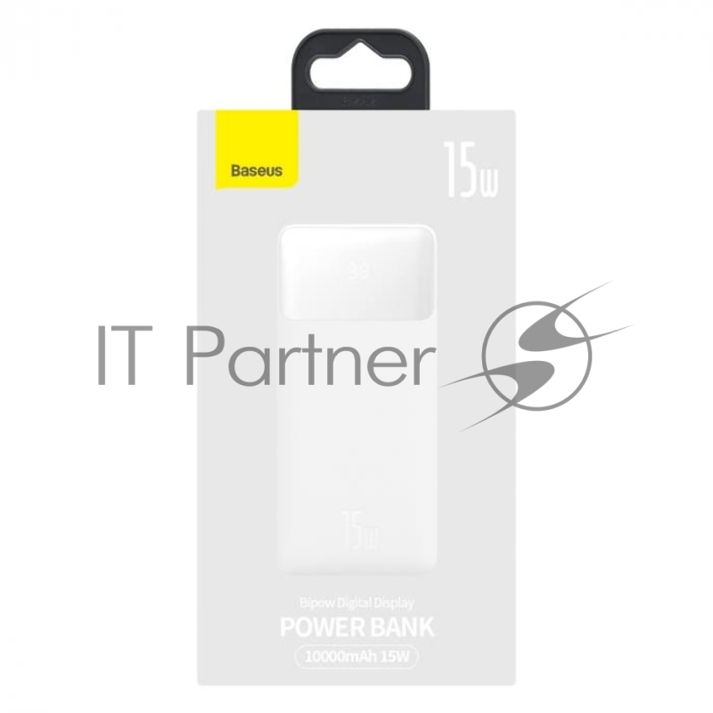 Внешний аккумулятор BASEUS Bipow Digital Display 15W, 3.0A (10000 mAh), белый