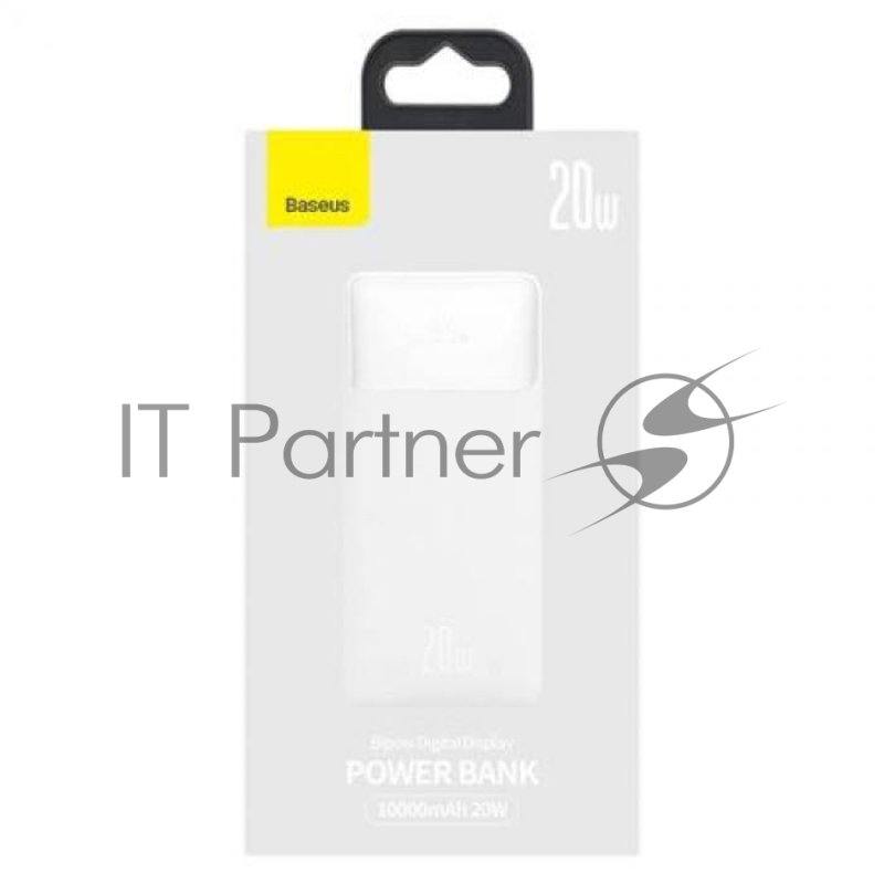 Внешний аккумулятор BASEUS Bipow Digital Display 20W, 3.0A (10000 mAh), белый